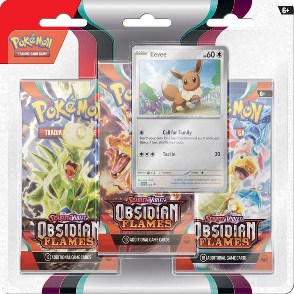 Pokemon TCG - Scarlet & Violet 3 Obsidian Flames Three Booster Blister